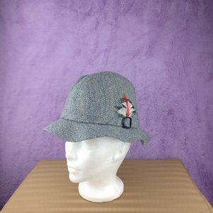 70s Stetson Hat Wool Grandpa Hat 100% SHETLAND WOOL TWEED in BLUE melange